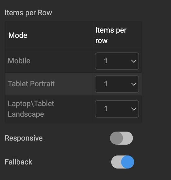 Item Per Row in Studio